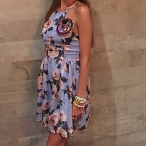 Lavender and floral dress